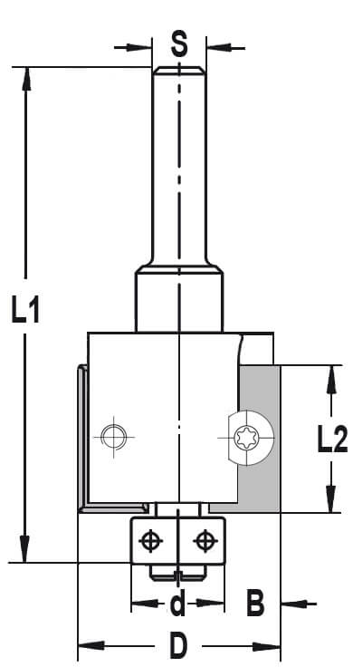 Keermessponningfrees D=36 B=8 lager 20, HW - Schacht: 8 mm