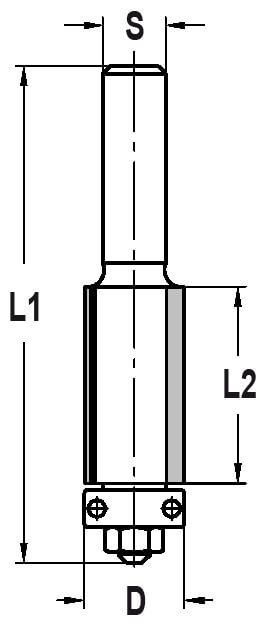 Kantenfrees recht Ø 12,7 x 25 mm, TL=63 mm, S=8 mm, HW