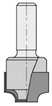Kwartrondprofielfrees R=3,0 mm, L2=12 mm, D=18 mm, S=8 mm, HW