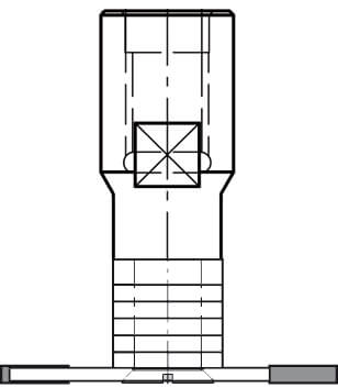 Spindel met vlakke onderkant, opname (d) 8,0 mm, L2=15 mm, Binnendraad M12