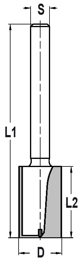 Groeffrees Ø 14 x 40 mm, TL=97 mm, S=10 mm, HW
