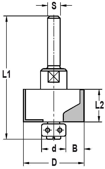 Sponningfrees D=24 B=1,0 lager 22mm, HW - Schacht: 6 mm