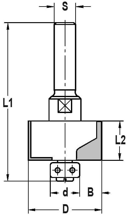 Sponningfrees D=24 B=1,0 lager 22mm, HW - Schacht: 10 mm