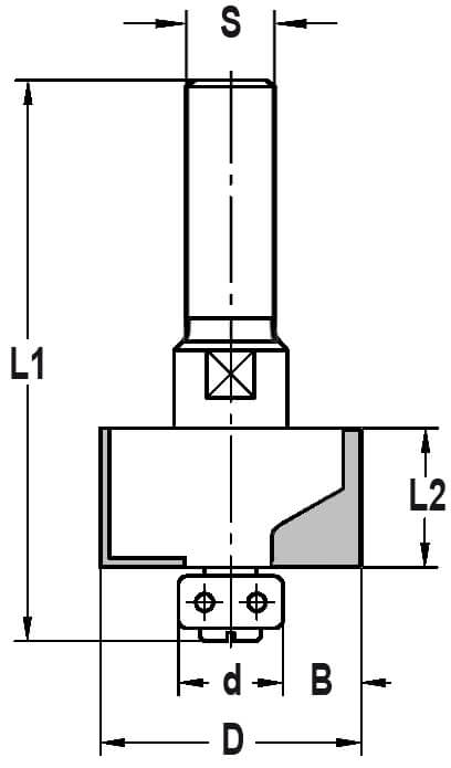 Sponningfrees D=24 B=3,0 lager 18mm, HW - Schacht: 12 mm