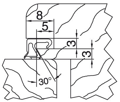 Afdichtingsfreesset met geleidelager, S=8 mm, HW
