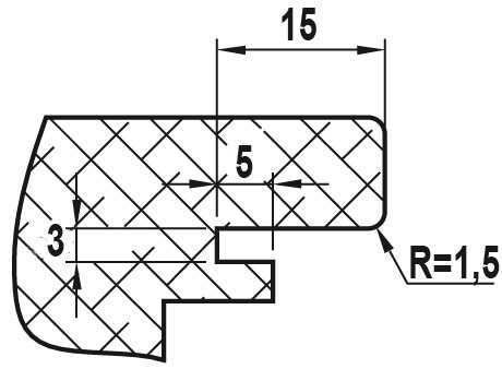 Afdichtingsfreesset met geleidelager, D=50 mm, S=8 mm, HW