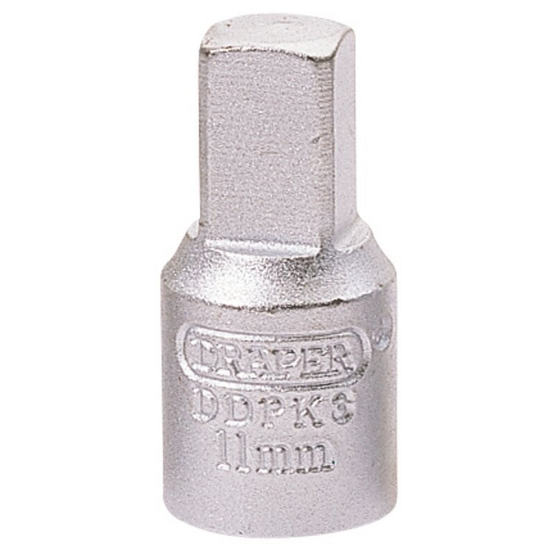 3/8" Carterplugdop 11mm, vierkant uitwendig