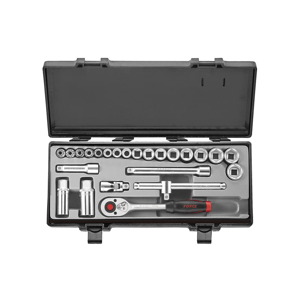 25pc 3/8" 6pt. Flank socket set