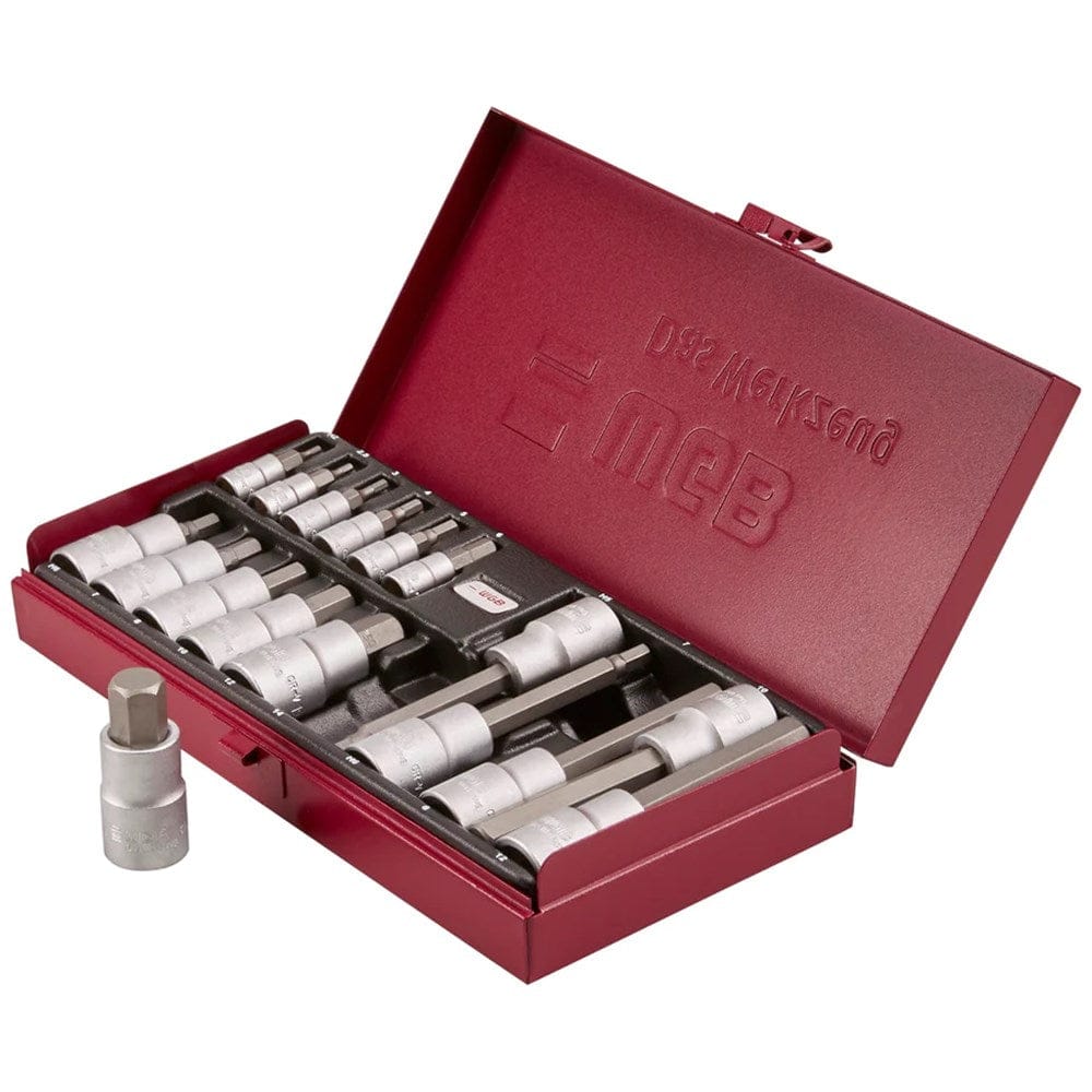 1/2" set schroevendraaier-dop, inbus, 2-14 mm kort en lang, DIN 7422-0