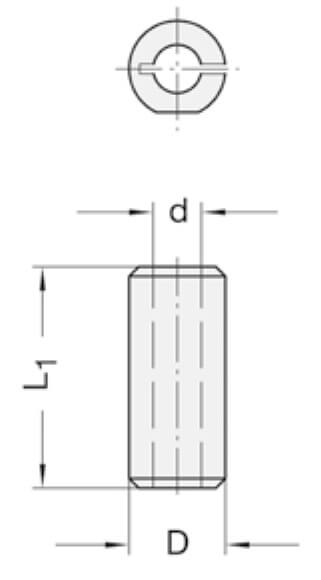 Verloopbus D=10 / d=2 mm