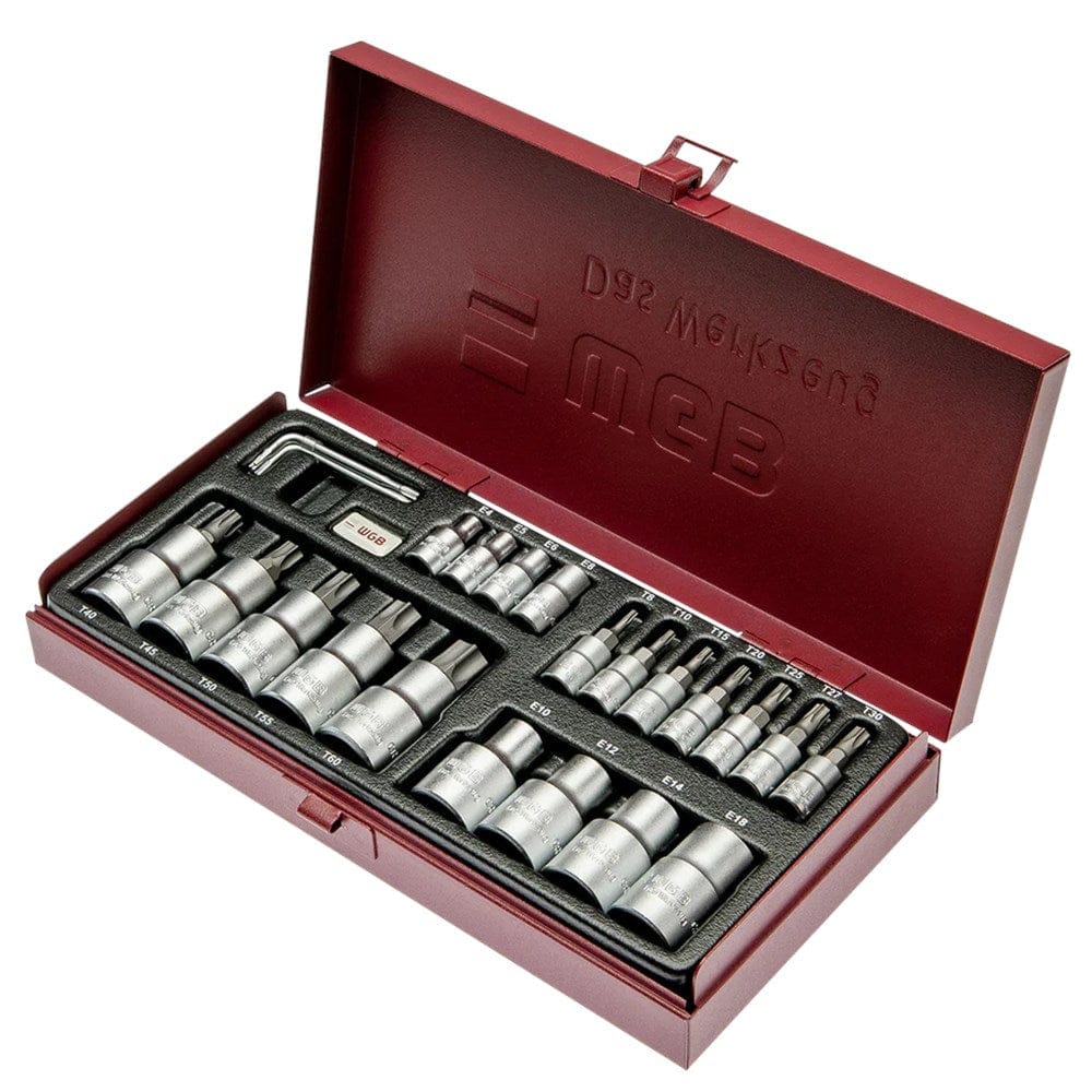 1/2" set schroevendraaier-dop Torx en binnen-Torx, TX8-TX60, E4-E18-0