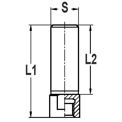 Wisselschacht 12,7 mm, L1=40 mm