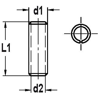 Verloopbus D=12 mm / d=10 mm, L1=23 mm