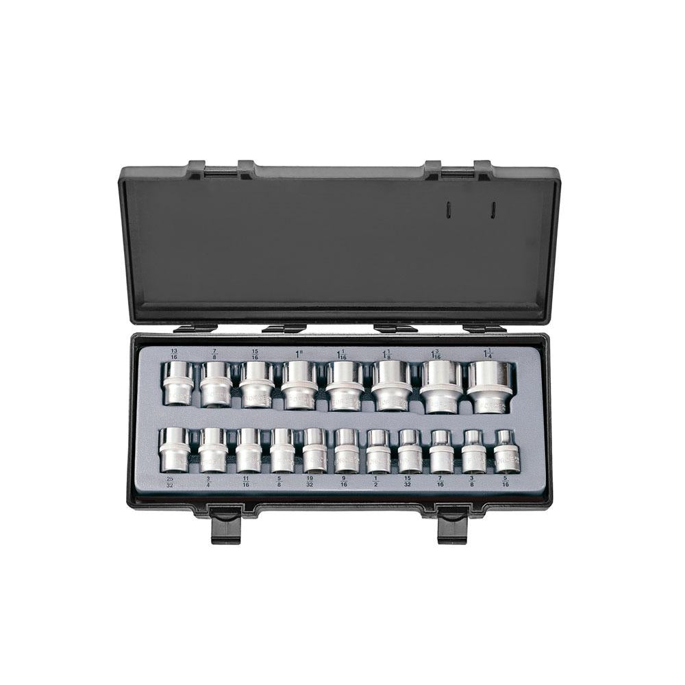 19-delige 1/2" doppenset (SAE)