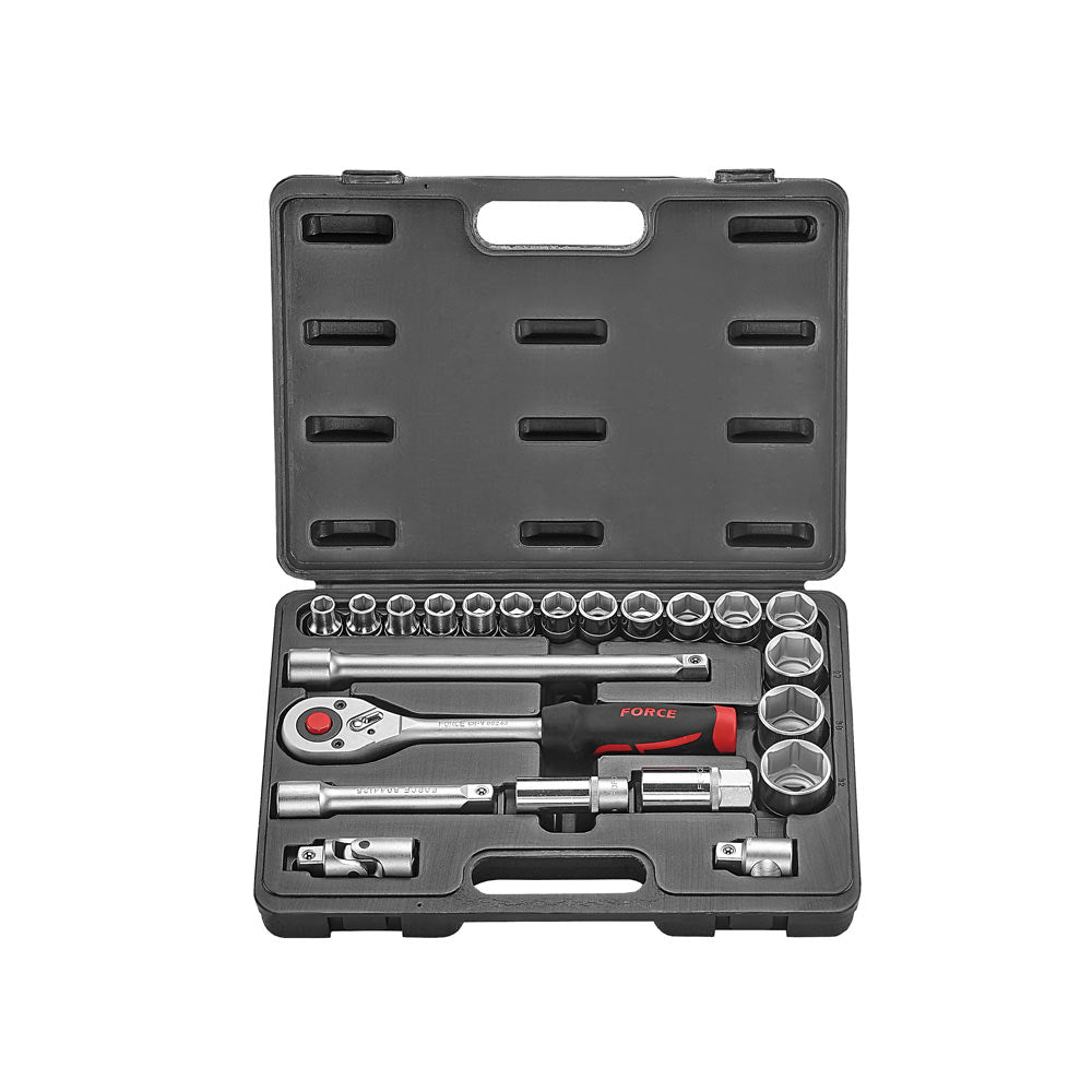 22pc 1/2" Surface drive socket set