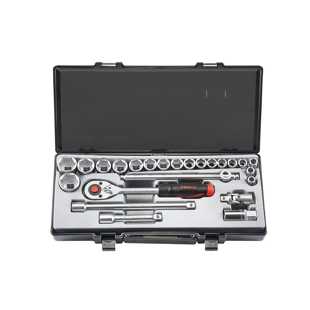 24pc 1/2" 6pt. Flank socket set