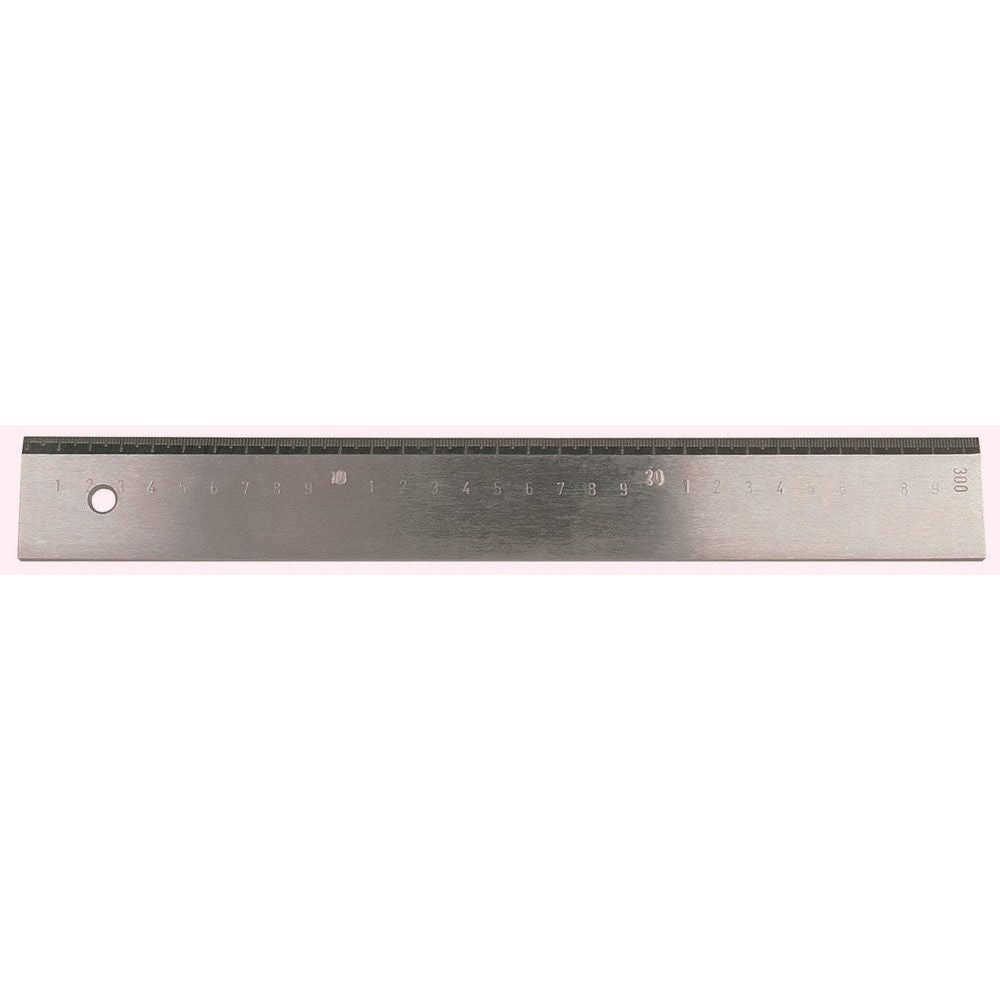 Werkplaatsliniaal 300x40x5mm met facet en maatverdeling, verzinkt-0