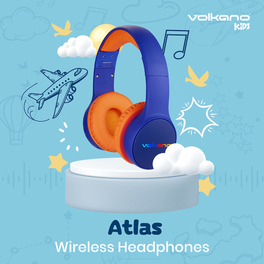 Volkano Kids Atlas Draadloze koptelefoon – Blauw
