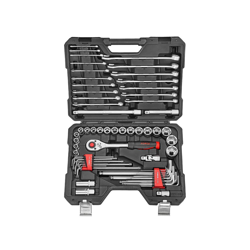 62pc 1/2"DR. Socket, L key and wrench combination set