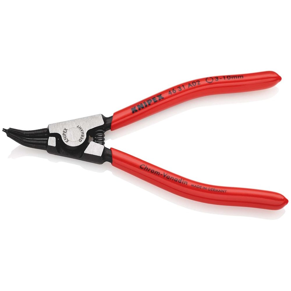 KNIPEX 46 31 A02 Borgveertang voor buitenringen op assen 45° gebogen met kunststof bekleed zwart gea-0