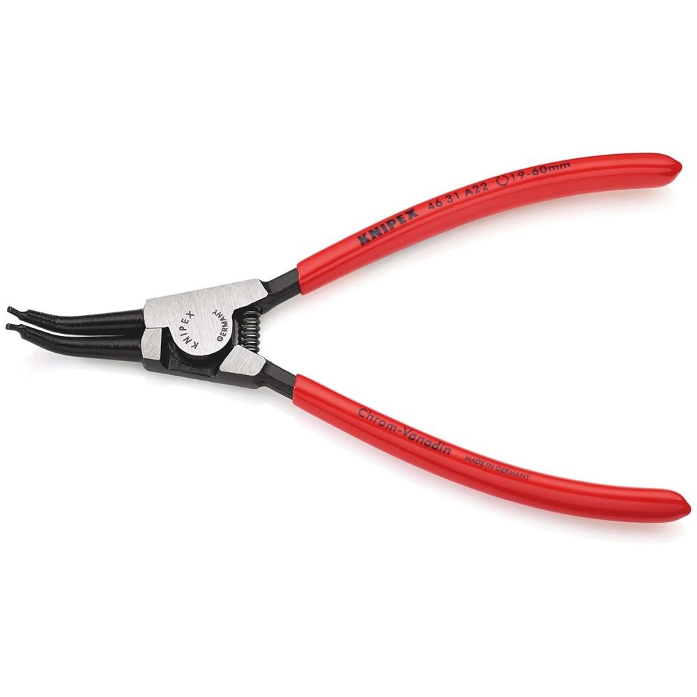 KNIPEX 46 31 A22 Borgveertang voor buitenringen op assen 45° gebogen met kunststof bekleed zwart gea-0