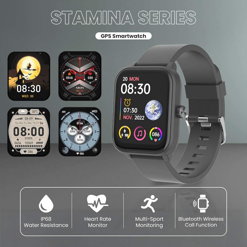 Volkano Stamina Smartwatch – Zwart