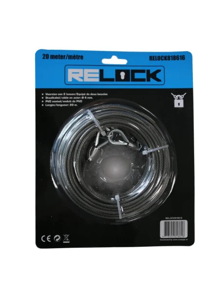 Relock Staalkabel 4mm PVC coated 20m