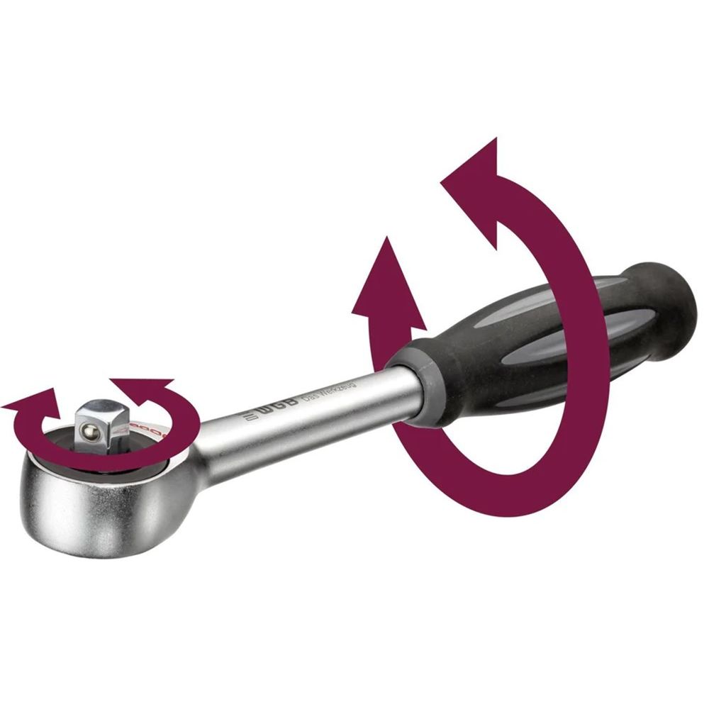 1/4" rotatie ratel, 60 tanden, DIN 3122 D, 181 mm-2