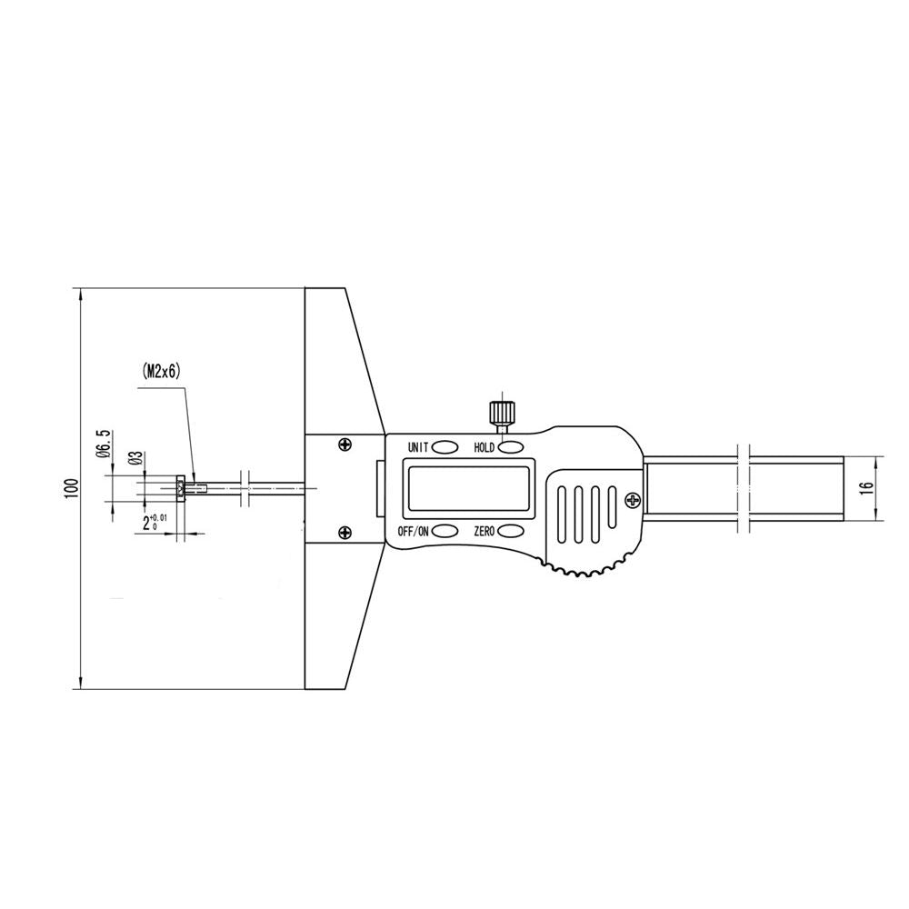 Digitale diepteschuifmaat 100x100mm met ronde meetpunt-2