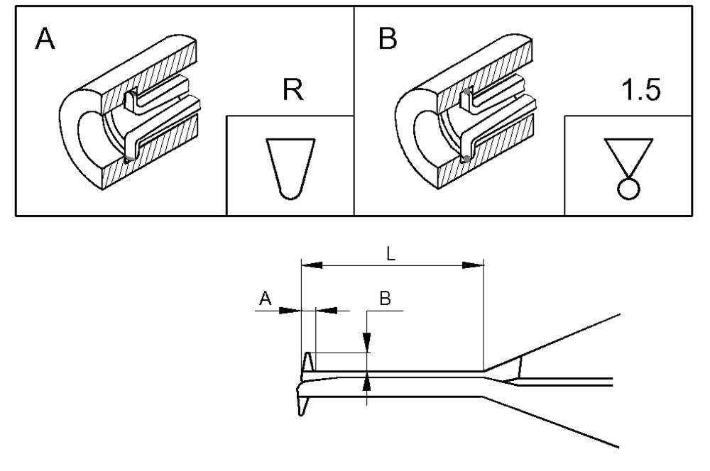 Digitale binnenmicrometer 30-50mm ronde punten R0,5-3