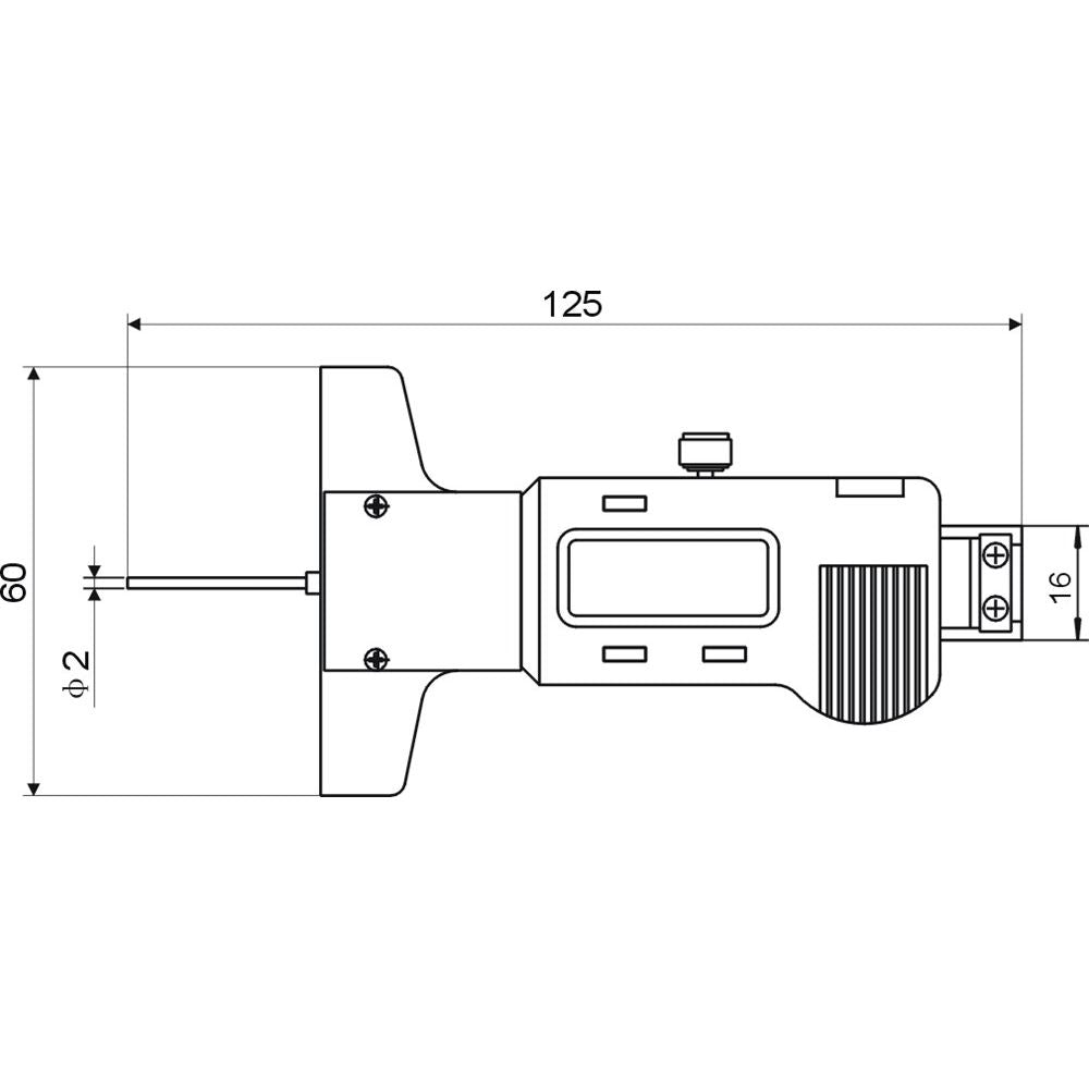 Digitale diepteschuifmaat extra lange punten 30x1,5mm-2