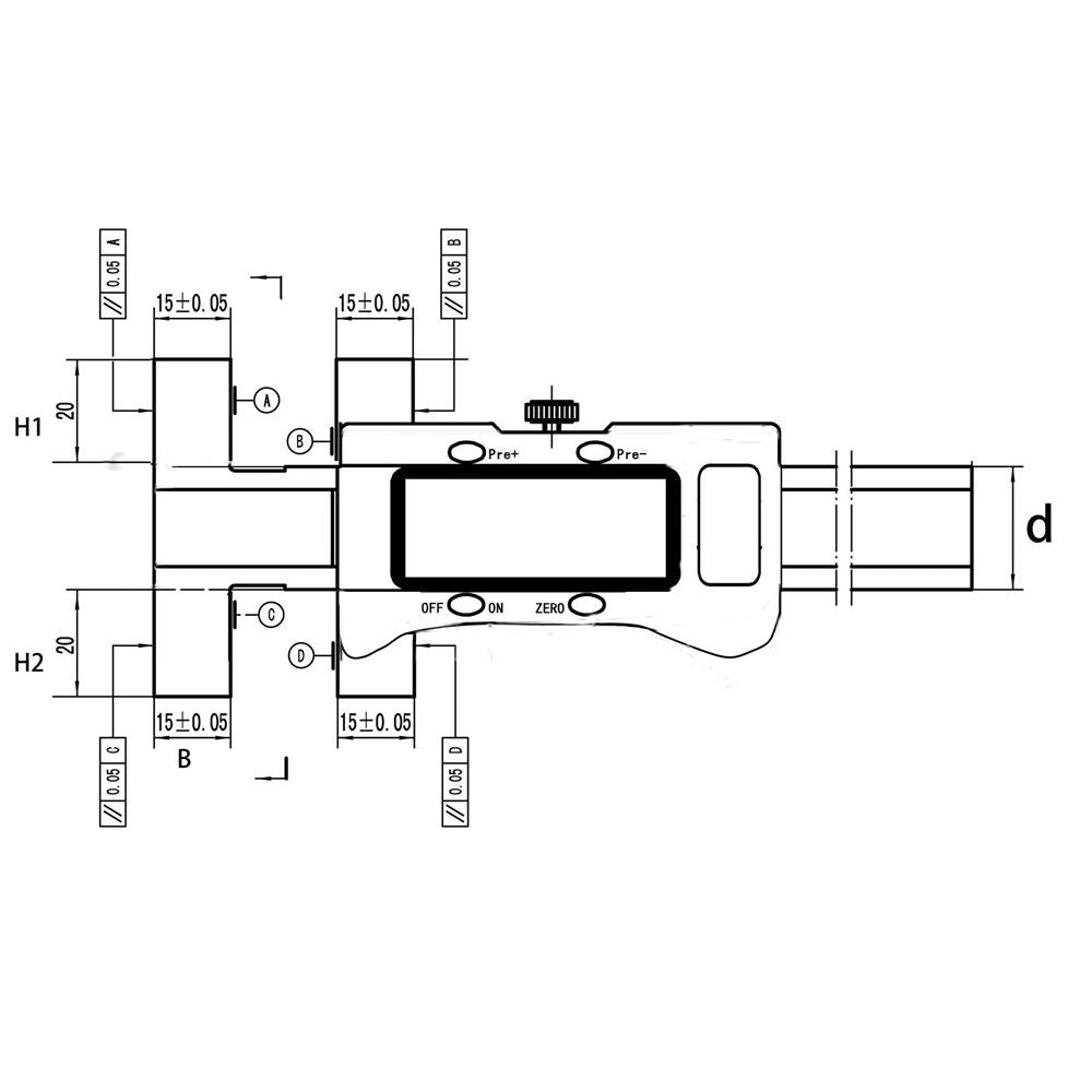 Digitale schuifmaat 0-200mm zonder inserts, metalen behuizing-2