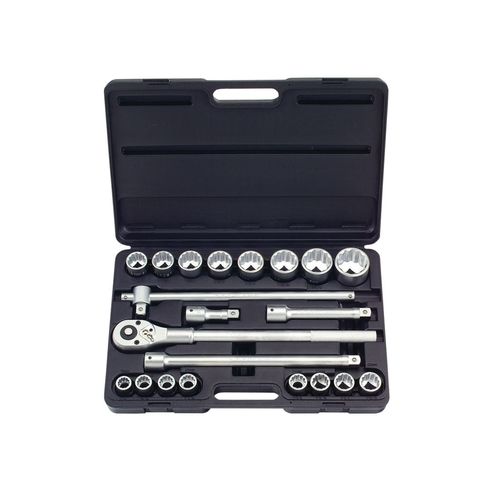 21pc 3/4 12pt. Flank socket set (MM) -- blow mold case