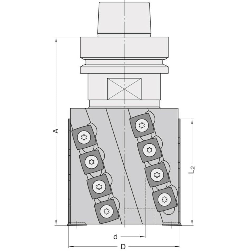 Keermes Spiraalmessenkop Ø 80 x 30 mm in HSK opname, Z=2+2+V2, HW 62300-5-08063