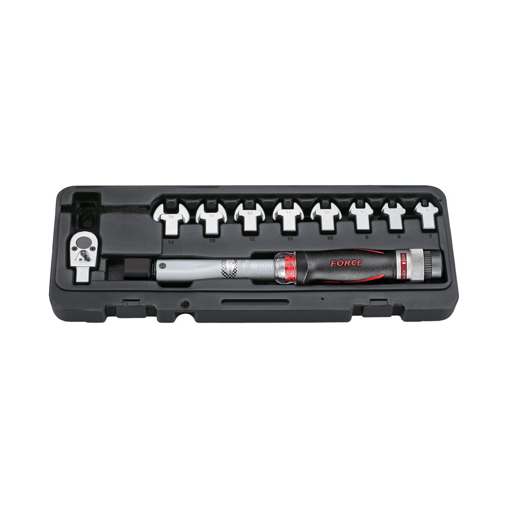 1/4'' Momentsleutel met Verwisselbare Ratel- Momentkop 6-30Nm 10-delig