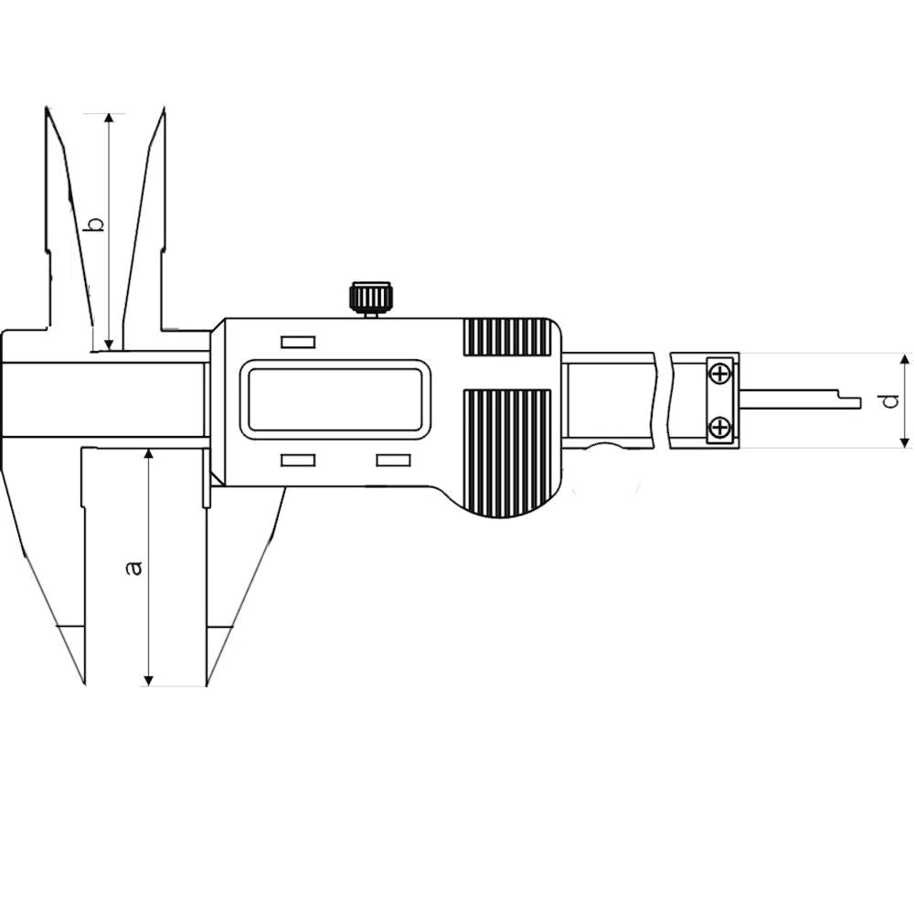 Digitale schuifmaat 150mm spitse snavel, lange punten 15°-2