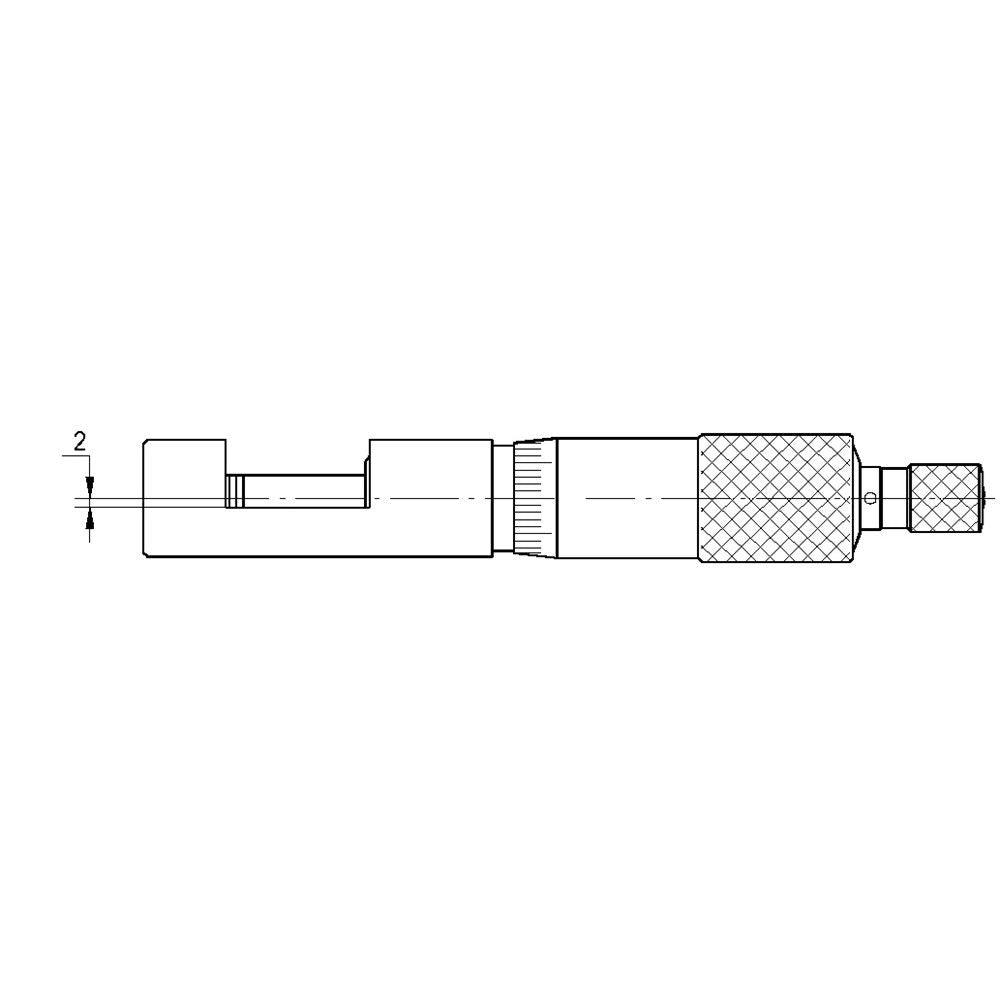 Digitale micrometer 0-10mm tbv. opmeten van draad en kogel, aflezing 0,01mm-2