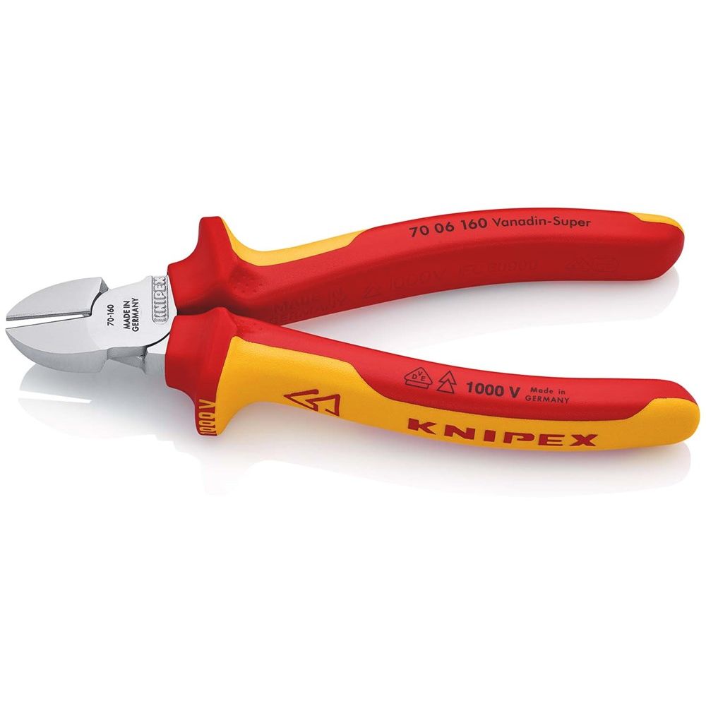 KNIPEX 70 06 160 Zijsnijtang geïsoleerd met meer-componentengrepen, VDE-getest verchroomd 160 mm-2
