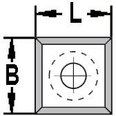 Voorsnijder 14,0 x 14,0 x 2,0 mm (1-gats verzonken), vierzijdig geslepen, HW