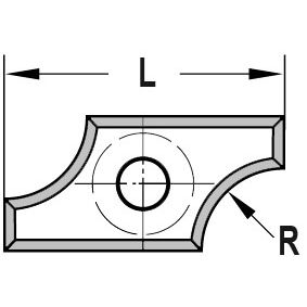 Afrond-/ Kwartrondkeermes R=2,0 mm, tweezijdig geprofileerd, HW