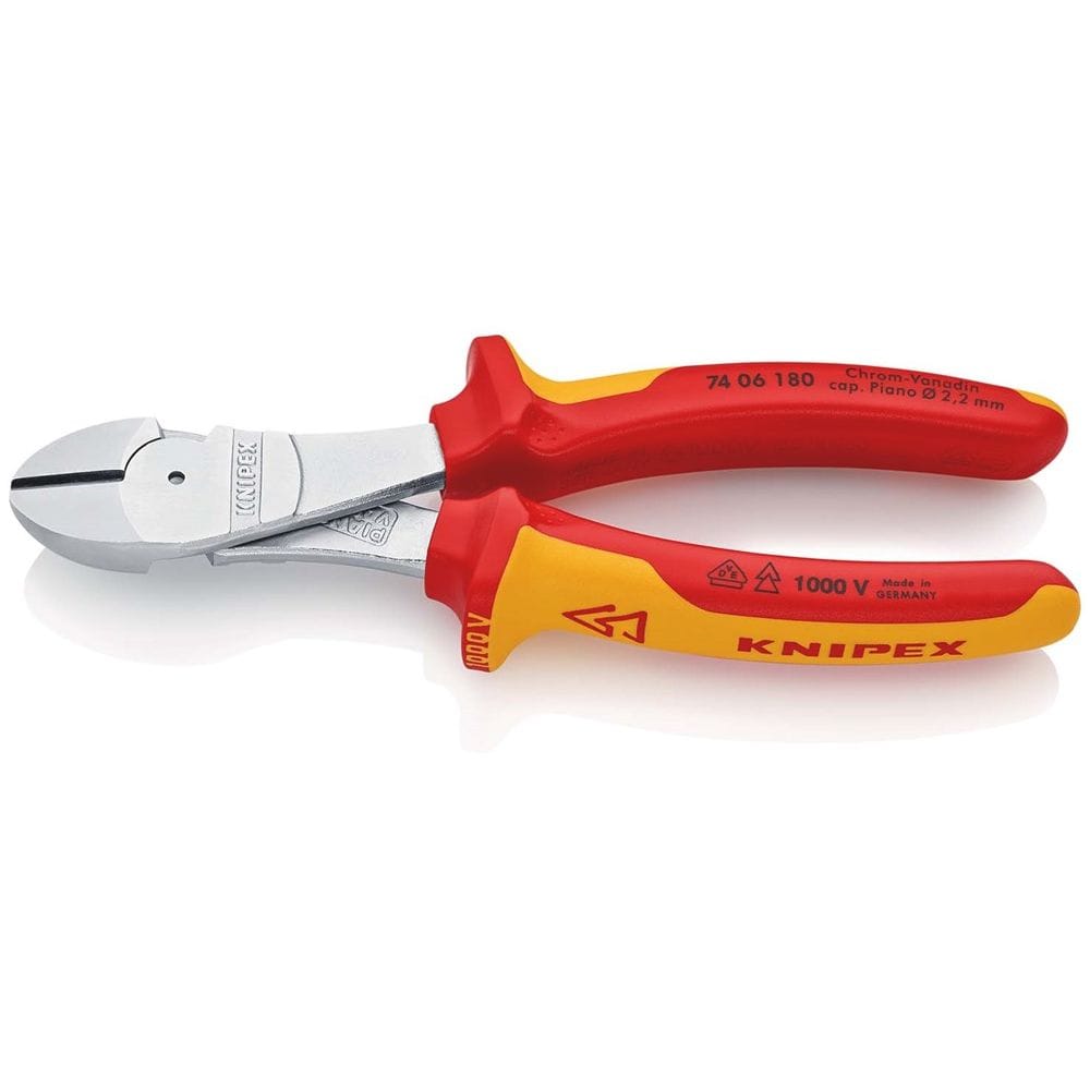 KNIPEX 74 06 180 Kracht-zijsnijtang geïsoleerd met meer-componentengrepen, VDE-getest verchroomd 180-1