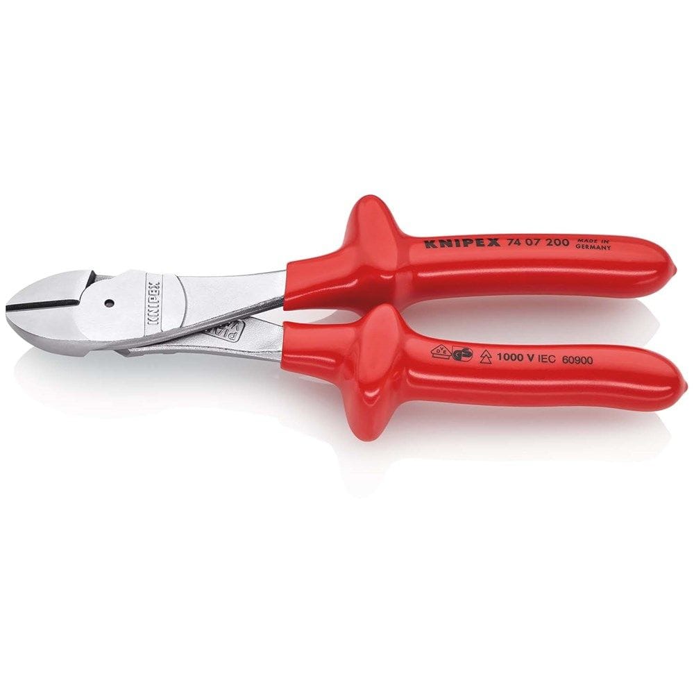 KNIPEX 74 07 200 Kracht-zijsnijtang dompelisolatie, VDE-getest verchroomd 200 mm-0