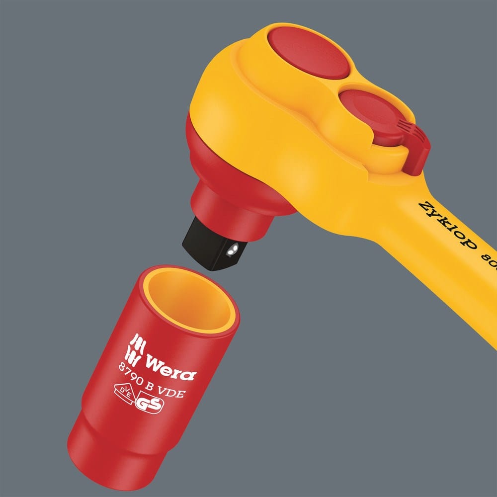 8100 SB VDE 1 ZYKLOP RATELSET, GEÏSOLEERD, VOORZIEN VAN OMSCHAKELPAL, 3/8" AANDRIJVING, METRISCH, 1-7
