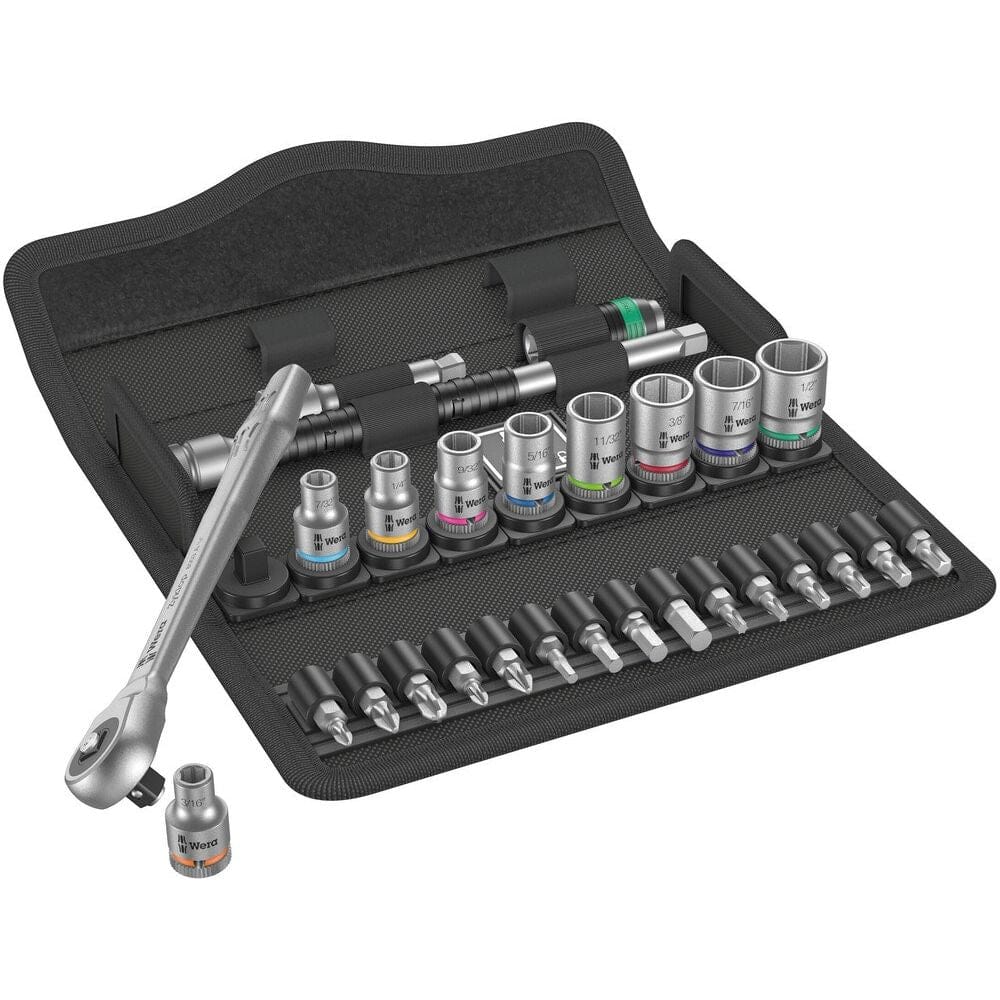 8100 SA 10 ZYKLOP METAL-RATELSET DOORSTEEKVIERKANT, 1/4"-AANDRIJVING, INCH , 28-DELIG-0