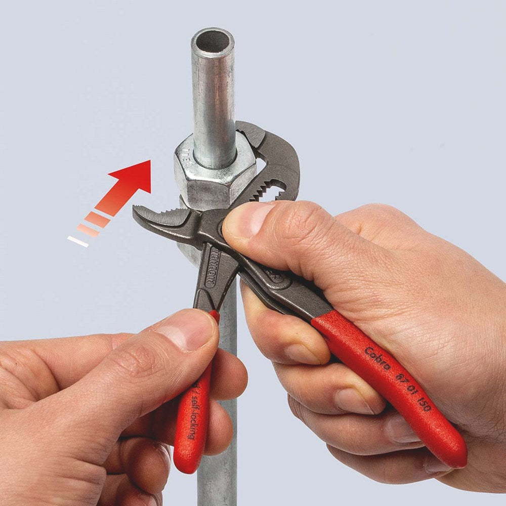 KNIPEX 87 01 150 Cobra® Hightech-waterpomptang met anti-slip kunststof bekleed grijs geatramenteerd-3