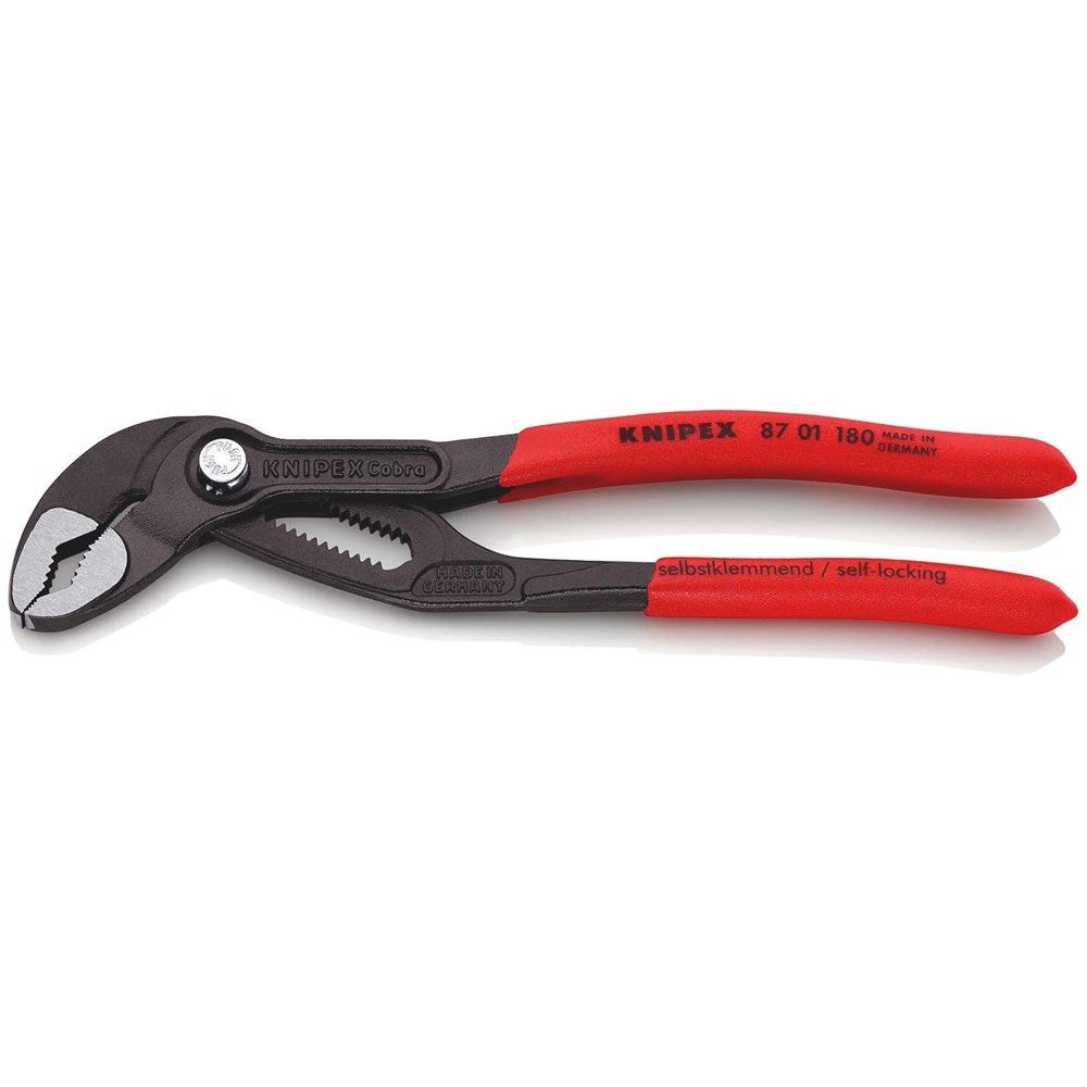KNIPEX 87 01 180 Cobra® Hightech-waterpomptang met anti-slip kunststof bekleed grijs geatramenteerd-0