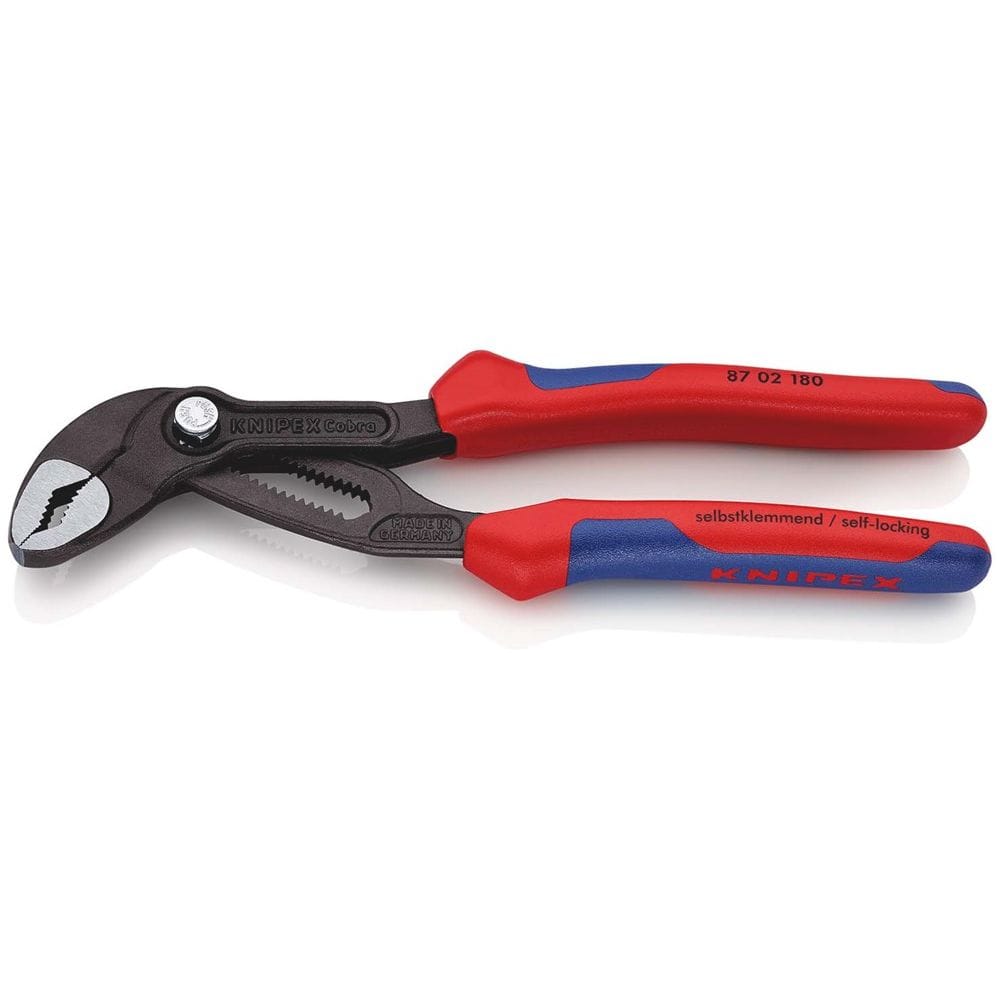 KNIPEX 87 02 180 Cobra® Hightech-waterpomptang met meer-componentengrepen grijs geatramenteerd 180 m-0