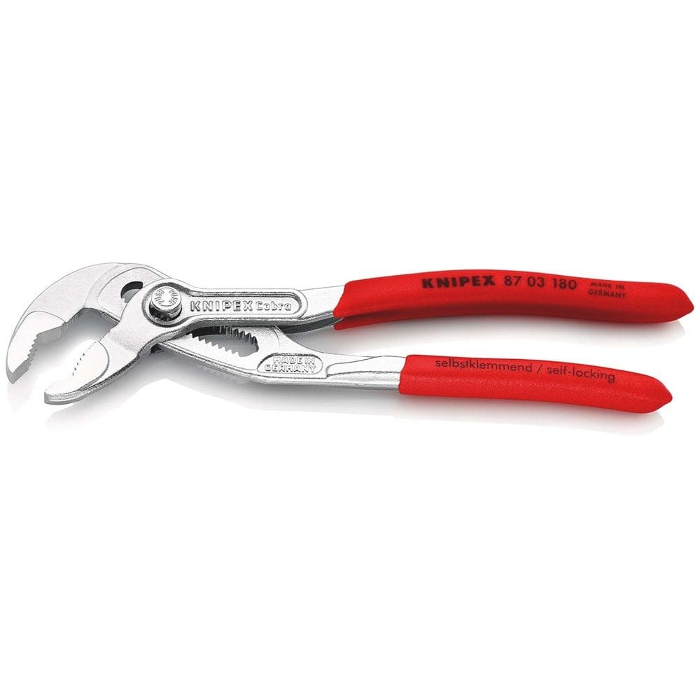 KNIPEX 87 03 180 Cobra® Hightech-waterpomptang met anti-slip kunststof bekleed verchroomd 180 mm-2