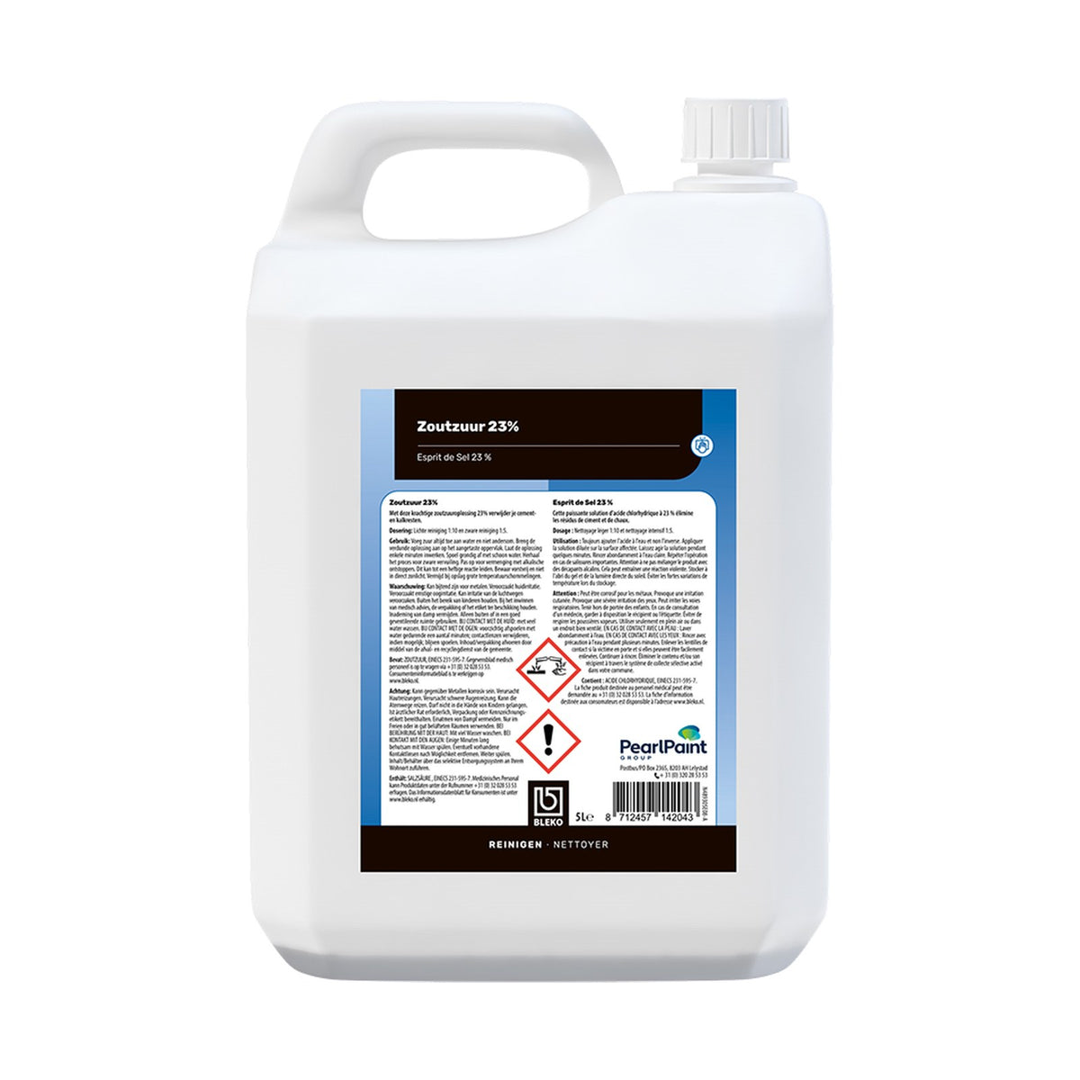 Bleko Zoutzuur Oplossing 23% 5 liter – EAN 8712457142043
