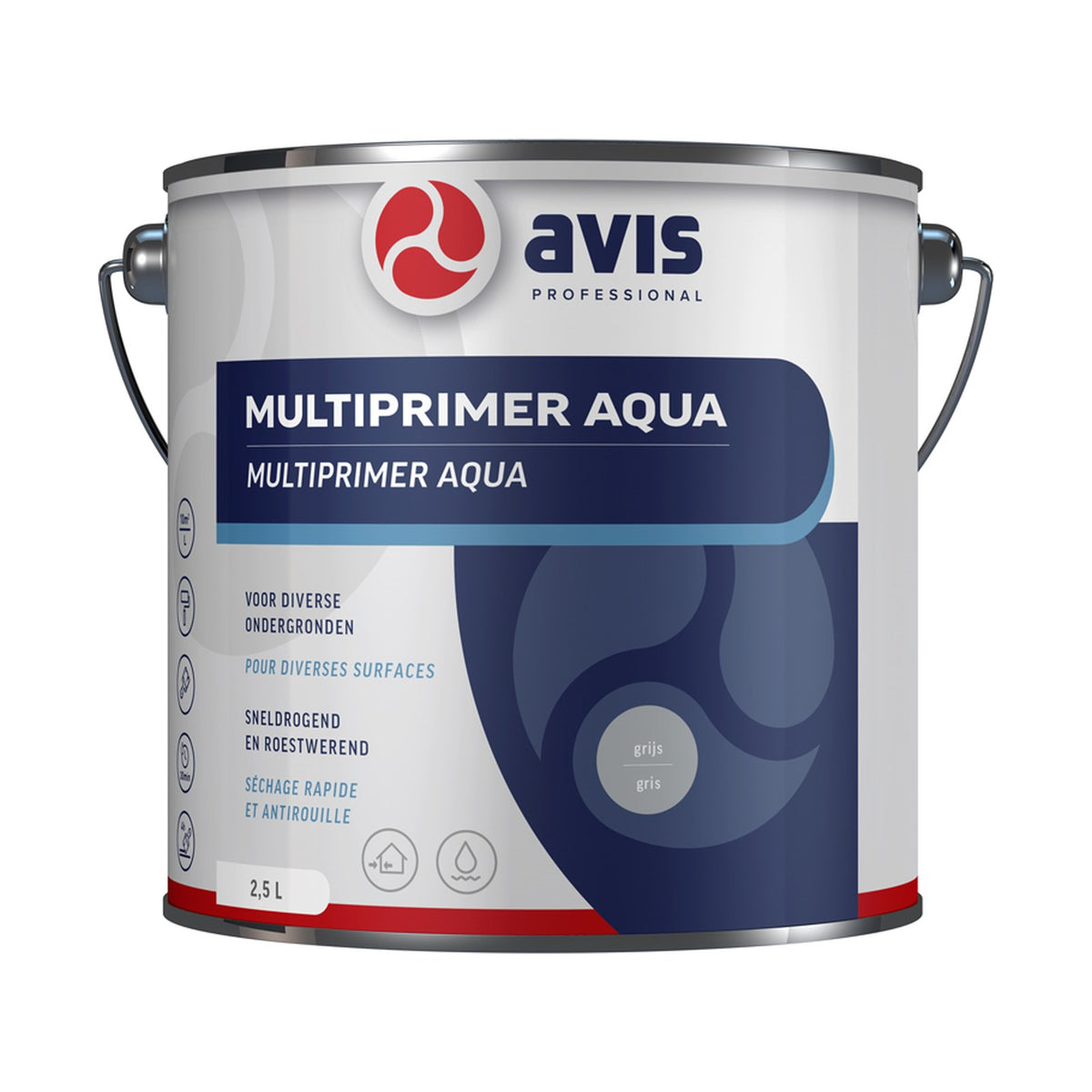 Avis Multiprimer Aqua Grijs (RAL 7040) 2,5 liter – EAN 8712576105783